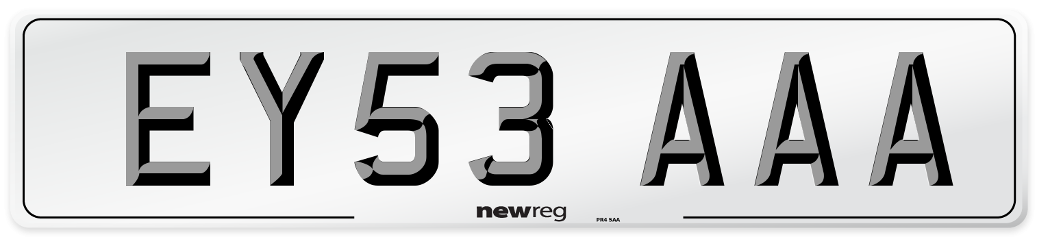 EY53 AAA Number Plate from New Reg